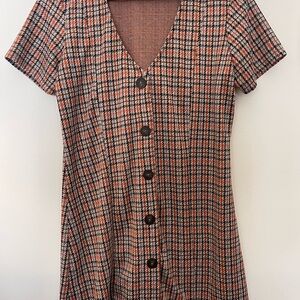 Zara Orange and Black Knit Dress